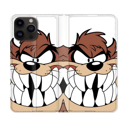 Housse Cuir Portefeuille Pour Iphone 15 Pro (6.1) Taz