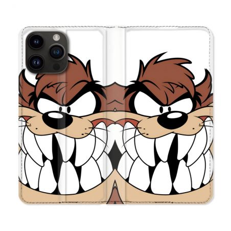 Housse Cuir Portefeuille Pour Iphone 15 Pro (6.1) Taz