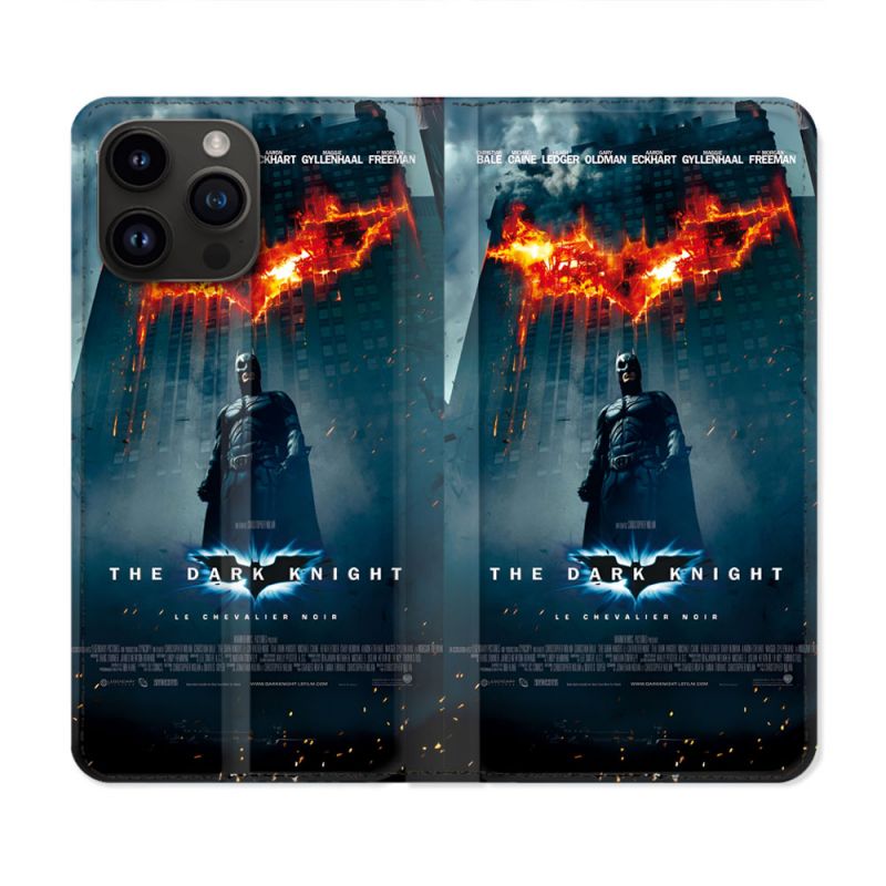 Housse Cuir Portefeuille Pour Iphone 15 Pro (6.1) The Dark Night