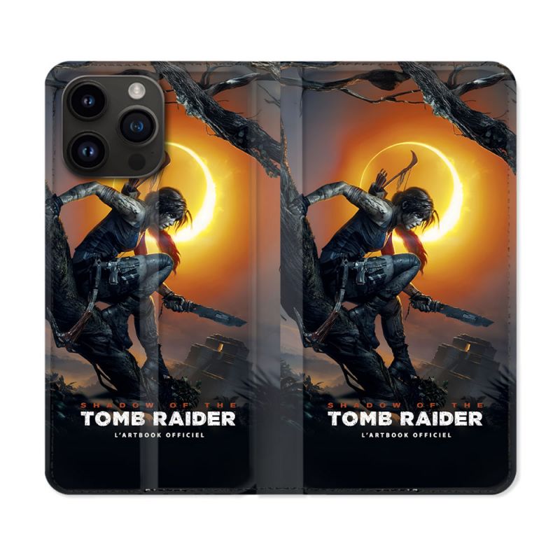 Housse Cuir Portefeuille Pour Iphone 15 Pro (6.1) Tomb Raider