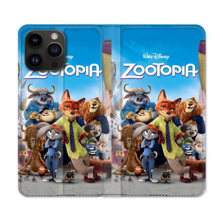 Housse Cuir Portefeuille Pour Iphone 15 Pro (6.1) Zootopia