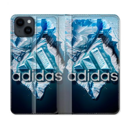 Housse Cuir Portefeuille Pour Iphone 15 Plus (6.7) Adidas Iceberg
