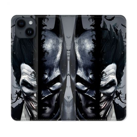 Housse Cuir Portefeuille Pour Iphone 15 Plus (6.7) Batman Joker