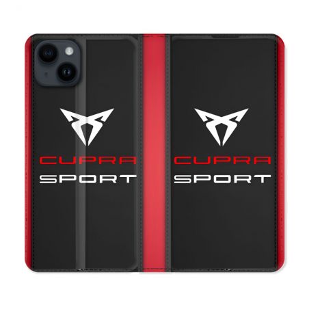 Housse Cuir Portefeuille Pour Iphone 15 Plus (6.7) Cupra