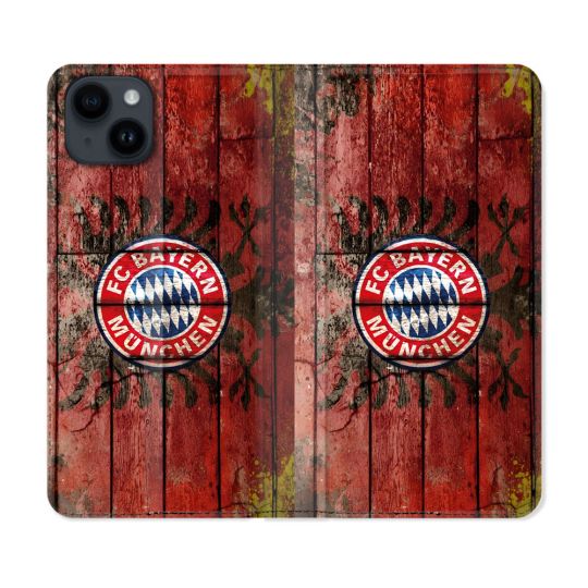 Housse Cuir Portefeuille Pour Iphone 15 Plus (6.7) Foot Bayern Munich Drapeau