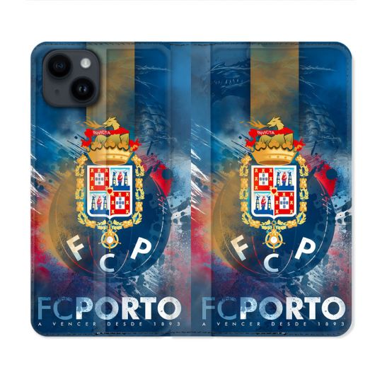 Housse Cuir Portefeuille Pour Iphone 15 Plus (6.7) Foot FC Porto