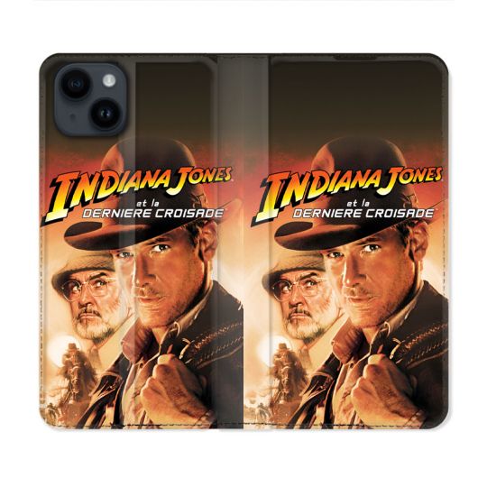 Housse Cuir Portefeuille Pour Iphone 15 Plus (6.7) Indiana Jones Affiche