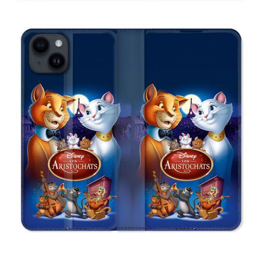Housse Cuir Portefeuille Pour Iphone 15 Plus (6.7) Les Aristochats