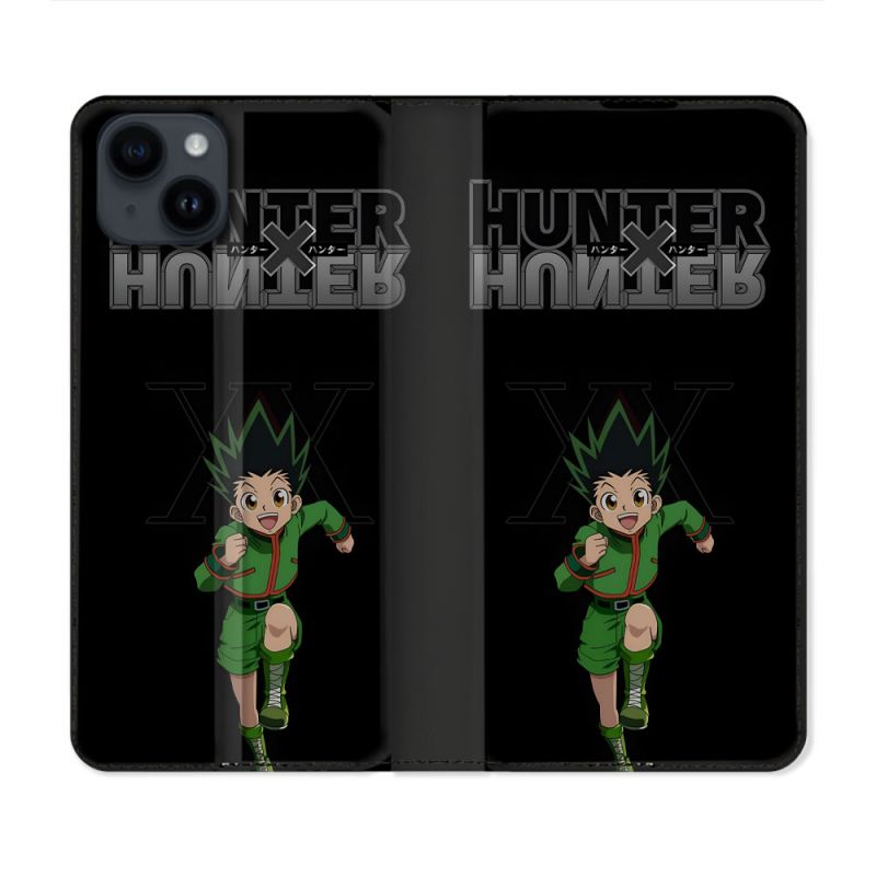 Housse Cuir Portefeuille Pour Iphone 15 Plus (6.7) Manga Hunter X Hunter Gon