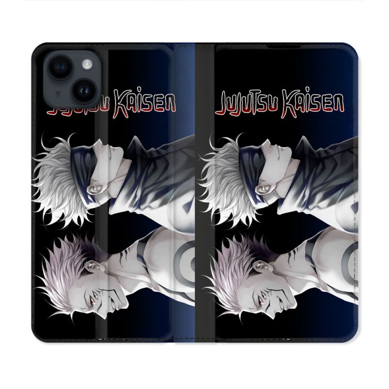 Housse Cuir Portefeuille Pour Iphone 15 Plus (6.7) Manga Jujustu Kaisen