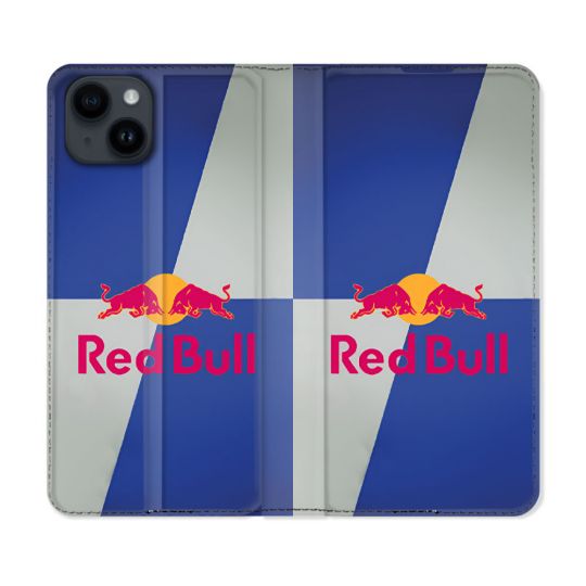 Housse Cuir Portefeuille Pour Iphone 15 Plus (6.7) Red Bull Classique