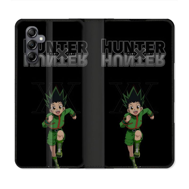 Housse Cuir Portefeuille Pour Samsung Galaxy S24 Manga Hunter X Hunter Gon
