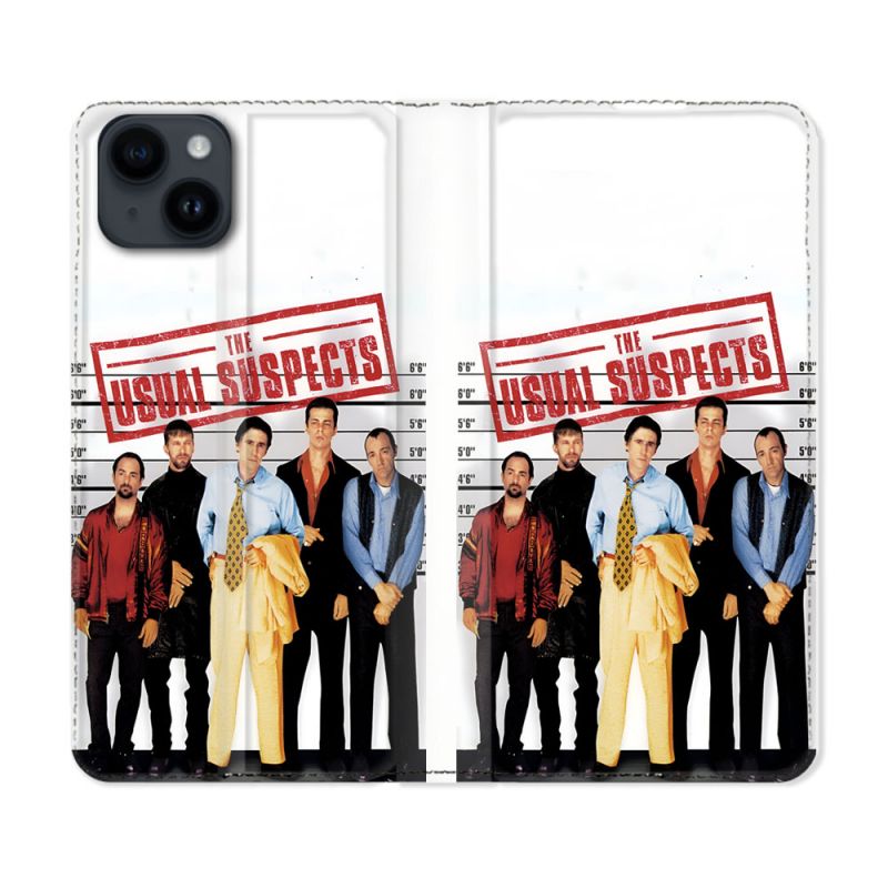Housse Cuir Portefeuille Pour Iphone 15 Plus (6.7) The Usual Suspect Affiche