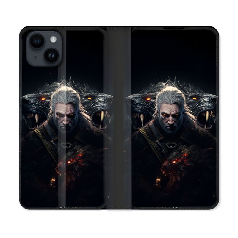 Housse Cuir Portefeuille Pour Iphone 15 Plus (6.7) The Witcher
