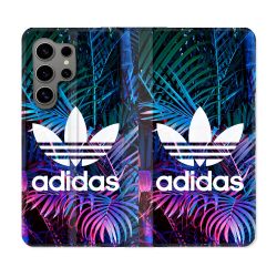 Housse Cuir Portefeuille Pour Samsung Galaxy S24 Ultra Adidas Palmier