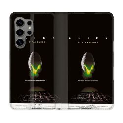 Housse Cuir Portefeuille Pour Samsung Galaxy S24 Ultra Alien Affiche