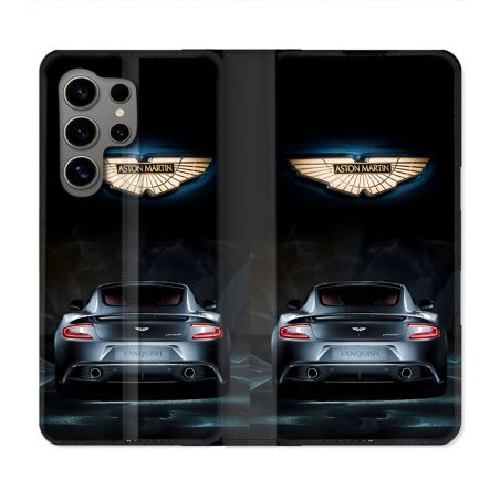 Housse Cuir Portefeuille Pour Samsung Galaxy S24 Ultra Aston Martin