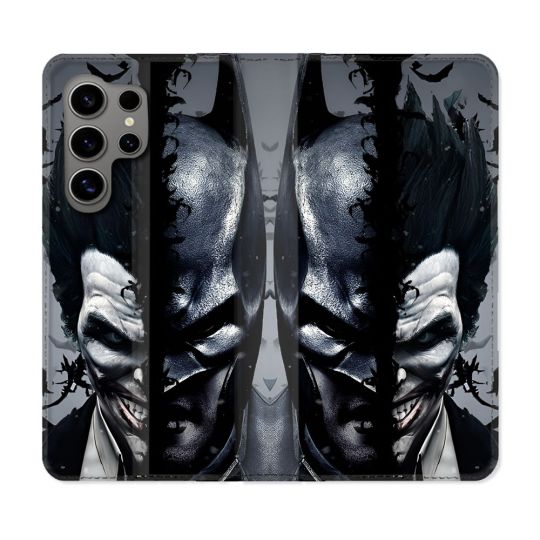 Housse Cuir Portefeuille Pour Samsung Galaxy S24 Ultra Batman Joker