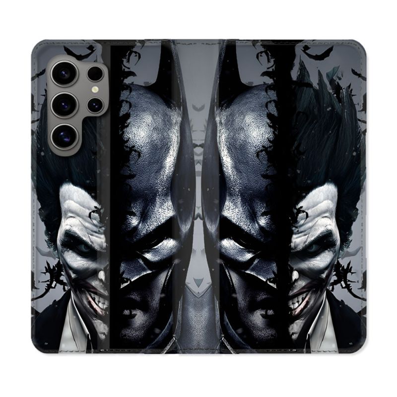 Housse Cuir Portefeuille Pour Samsung Galaxy S24 Ultra Batman Joker