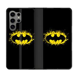 Housse Cuir Portefeuille Pour Samsung Galaxy S24 Ultra Batman Logo