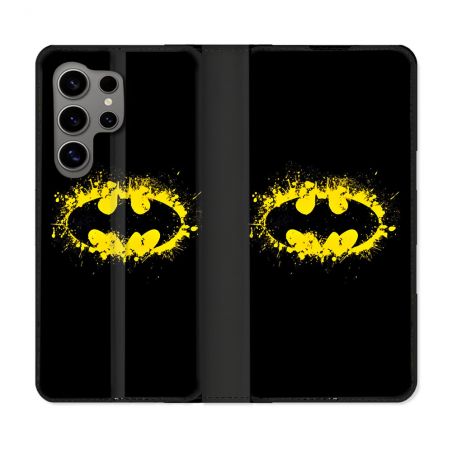 Housse Cuir Portefeuille Pour Samsung Galaxy S24 Ultra Batman Logo