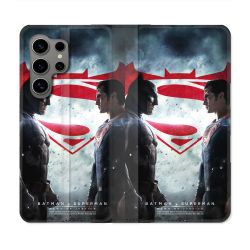 Housse Cuir Portefeuille Pour Samsung Galaxy S24 Ultra Batman VS Superman
