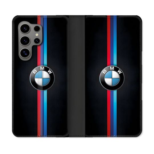 Housse Cuir Portefeuille Pour Samsung Galaxy S24 Ultra BMW Logo