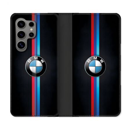 Housse Cuir Portefeuille Pour Samsung Galaxy S24 Ultra BMW Logo