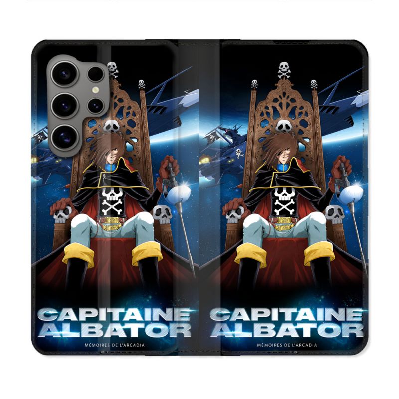 Housse Cuir Portefeuille Pour Samsung Galaxy S24 Ultra Capitaine Albator