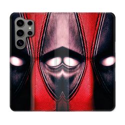 Housse Cuir Portefeuille Pour Samsung Galaxy S24 Ultra Deadpool Yeux