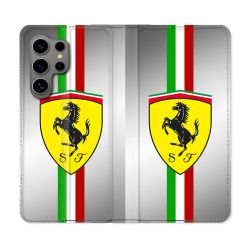 Housse Cuir Portefeuille Pour Samsung Galaxy S24 Ultra Ferrari Ligne