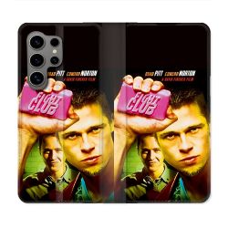 Housse Cuir Portefeuille Pour Samsung Galaxy S24 Ultra Fight Club Affiche