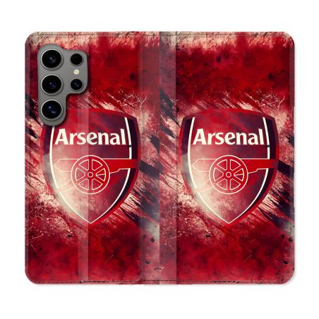 Housse Cuir Portefeuille Pour Samsung Galaxy S24 Ultra Foot Arsenal