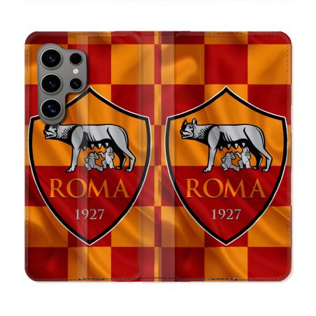 Housse Cuir Portefeuille Pour Samsung Galaxy S24 Ultra Foot As Roma