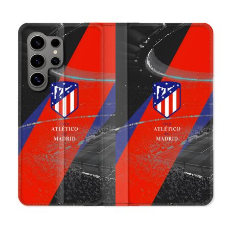 Housse Cuir Portefeuille Pour Samsung Galaxy S24 Ultra Foot Athletico Madrid
