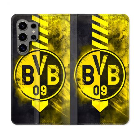 Housse Cuir Portefeuille Pour Samsung Galaxy S24 Ultra Foot Dortmund