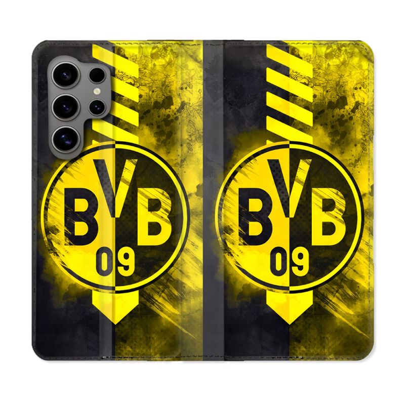 Housse Cuir Portefeuille Pour Samsung Galaxy S24 Ultra Foot Dortmund