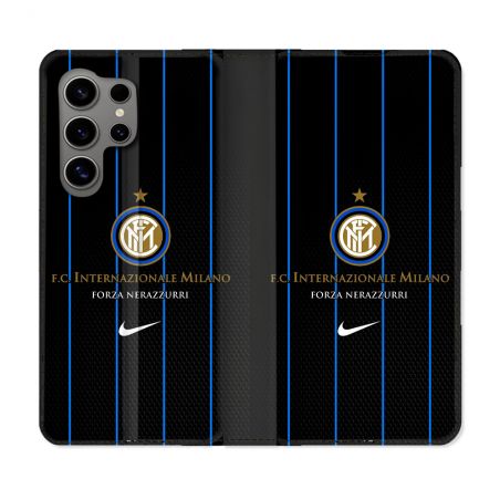 Housse Cuir Portefeuille Pour Samsung Galaxy S24 Ultra Foot Inter Milan