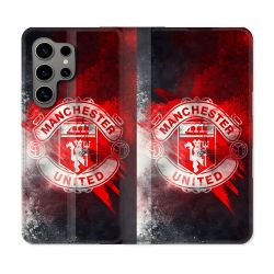 Housse Cuir Portefeuille Pour Samsung Galaxy S24 Ultra Foot Manchetser United