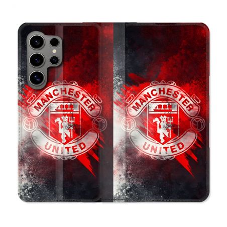 Housse Cuir Portefeuille Pour Samsung Galaxy S24 Ultra Foot Manchetser United