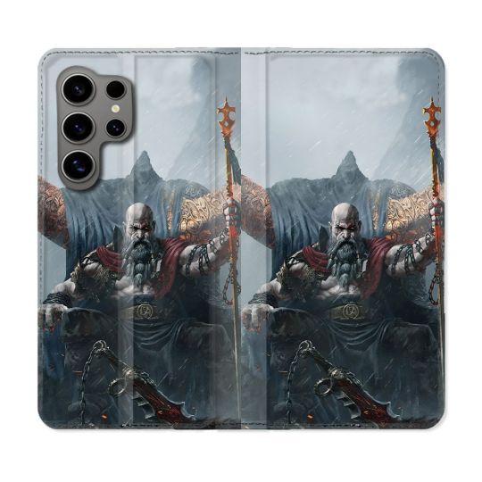Housse Cuir Portefeuille Pour Samsung Galaxy S24 Ultra Gof Of War