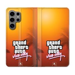 Housse Cuir Portefeuille Pour Samsung Galaxy S24 Ultra GTA Vice City