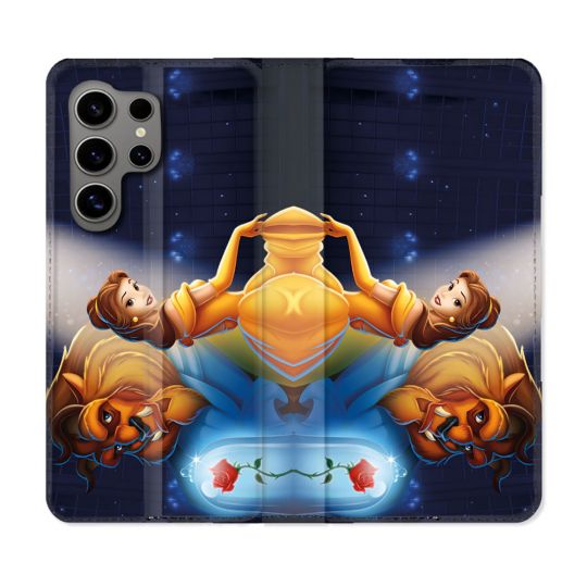 Housse Cuir Portefeuille Pour Samsung Galaxy S24 Ultra La Belle et La Bête