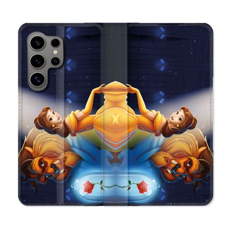 Housse Cuir Portefeuille Pour Samsung Galaxy S24 Ultra La Belle et La Bête