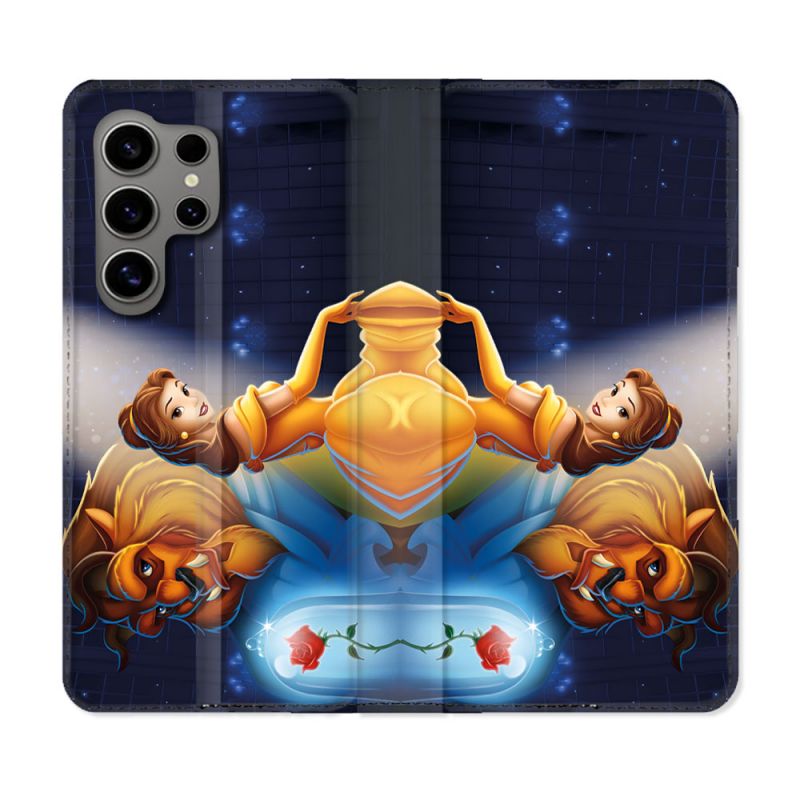 Housse Cuir Portefeuille Pour Samsung Galaxy S24 Ultra La Belle et La Bête