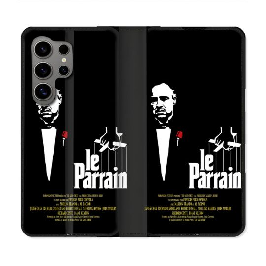 Housse Cuir Portefeuille Pour Samsung Galaxy S24 Ultra Le Parrain Affiche