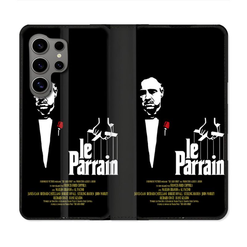 Housse Cuir Portefeuille Pour Samsung Galaxy S24 Ultra Le Parrain Affiche