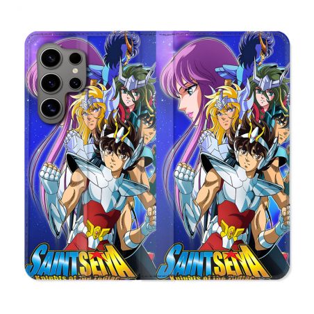 Housse Cuir Portefeuille Pour Samsung Galaxy S24 Ultra Les Chevaliers Du Zodiaque