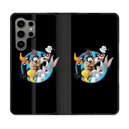 Housse Cuir Portefeuille Pour Samsung Galaxy S24 Ultra Looney Tunes