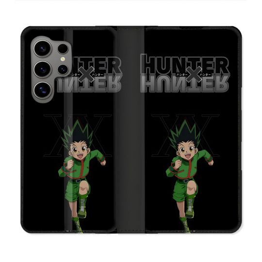 Housse Cuir Portefeuille Pour Samsung Galaxy S24 Ultra Manga Hunter X Hunter Gon